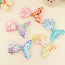 Load image into Gallery viewer, Fashion Sequin Fish Tail Hair Clip Hairpin for Girls with Sparkling Shells and Bangs Ocean Starfish Children's Creative Hair Clip
