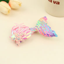 Load image into Gallery viewer, Fashion Sequin Fish Tail Hair Clip Hairpin for Girls with Sparkling Shells and Bangs Ocean Starfish Children's Creative Hair Clip
