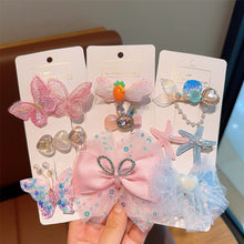 Load image into Gallery viewer, 3pcs Sequin Fish Tail Starfish Mermaid Princess Hair Clip Creative Shell Bow Bangs Hairpin Children's Girls Hair Accessories
