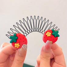 Load image into Gallery viewer, Children's Broken Hair Sorting Hair Comb Creative Strawberry Cartoon Bow Hair Clip Girls Hair Accessories
