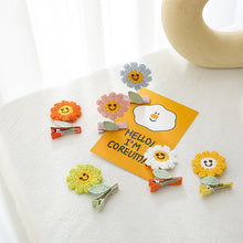 Load image into Gallery viewer, Cute 3D Flower Hairpin Creative Knitting Spring Smiling Face Hairpin Children Fashion Hair Accessories
