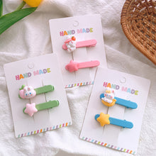 Load image into Gallery viewer, 2pcs Sweet Cute Rabbit Hair Clip Girls Star Duck Billed Hairpin Star Hair Hairpin Children Fashion Hair Accessories
