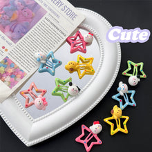 Load image into Gallery viewer, Cute Cartoon Pentagram Hairpin Dot Star BB Hair Clips Sweet Children's Student Hair Accessories Mini Child Headwear
