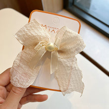 Load image into Gallery viewer, Lace Bow Tie Clip Children's Pearl Embroidery Flower Hair Clip Baby Retro Hair Clip Child Kids Hair Clips Headwear
