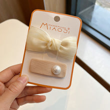 Load image into Gallery viewer, Lace Bow Tie Clip Children's Pearl Embroidery Flower Hair Clip Baby Retro Hair Clip Child Kids Hair Clips Headwear
