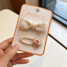 Load image into Gallery viewer, Lace Bow Tie Clip Children's Pearl Embroidery Flower Hair Clip Baby Retro Hair Clip Child Kids Hair Clips Headwear
