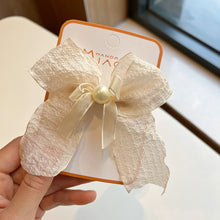 Load image into Gallery viewer, Lace Bow Tie Clip Children's Pearl Embroidery Flower Hair Clip Baby Retro Hair Clip Child Kids Hair Clips Headwear

