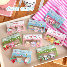 Load image into Gallery viewer, 3pcs Strawberry Bear Carrot Cute Hairpin Creative Girls Elegant Mini Fringe Hair Clips Children Women Bangs Hair Clips
