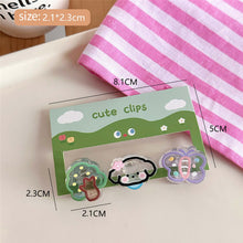 Load image into Gallery viewer, 3pcs Strawberry Bear Carrot Cute Hairpin Creative Girls Elegant Mini Fringe Hair Clips Children Women Bangs Hair Clips
