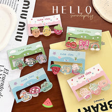 Load image into Gallery viewer, 3pcs Strawberry Bear Carrot Cute Hairpin Creative Girls Elegant Mini Fringe Hair Clips Children Women Bangs Hair Clips
