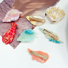Load image into Gallery viewer, Creative Design of Acetic Acid Hair Clip Animal Conch Crayfish Side Bangs Clip Children's Cute Hair Clip Hair Accessories
