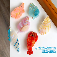 Load image into Gallery viewer, Creative Design of Acetic Acid Hair Clip Animal Conch Crayfish Side Bangs Clip Children's Cute Hair Clip Hair Accessories

