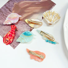 Load image into Gallery viewer, Creative Design of Acetic Acid Hair Clip Animal Conch Crayfish Side Bangs Clip Children's Cute Hair Clip Hair Accessories
