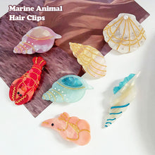 Load image into Gallery viewer, Creative Design of Acetic Acid Hair Clip Animal Conch Crayfish Side Bangs Clip Children's Cute Hair Clip Hair Accessories
