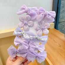 Load image into Gallery viewer, 10pcs/set Cute Flower Bowknot Hair Clips Fabric Mesh Multi-color Hairpin Children Bangs Hair Clips Headwear Hair Accessories
