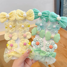 Load image into Gallery viewer, 10pcs/set Cute Flower Bowknot Hair Clips Fabric Mesh Multi-color Hairpin Children Bangs Hair Clips Headwear Hair Accessories
