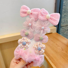 Load image into Gallery viewer, 10pcs/set Cute Flower Bowknot Hair Clips Fabric Mesh Multi-color Hairpin Children Bangs Hair Clips Headwear Hair Accessories
