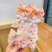 Load image into Gallery viewer, 10pcs/set Cute Flower Bowknot Hair Clips Fabric Mesh Multi-color Hairpin Children Bangs Hair Clips Headwear Hair Accessories
