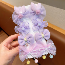 Load image into Gallery viewer, 8pcs/set Children Bowknot Flower Hair Clips Fabric Lace Mesh Bangs Hairpin Hair Clips Cute Hair Accessories

