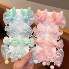 Load image into Gallery viewer, 8pcs/set Children Bowknot Flower Hair Clips Fabric Lace Mesh Bangs Hairpin Hair Clips Cute Hair Accessories
