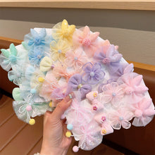 Load image into Gallery viewer, 8pcs/set Children Bowknot Flower Hair Clips Fabric Lace Mesh Bangs Hairpin Hair Clips Cute Hair Accessories
