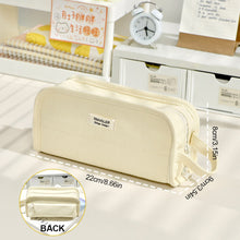 Load image into Gallery viewer, 1Pc Large-capacity Canvas Pencil Bag Holder Girl Stationery Desk Organizer School Office Supplies Storage Bag
