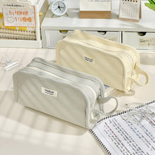 Load image into Gallery viewer, 1Pc Large-capacity Canvas Pencil Bag Holder Girl Stationery Desk Organizer School Office Supplies Storage Bag
