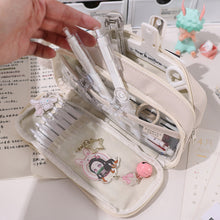 Load image into Gallery viewer, 1Pc Double Layer Large-capacity Canvas Pencil Bag Holder Girl Stationery Desk Organizer School Office Supplies Storage Bag
