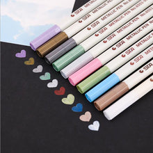 Load image into Gallery viewer, 1Pcs Metal Color Metallic Brush Marker Pen for Drawing Lettering Calligraphy Paint Home DIY Card Diary Art School
