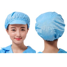 Load image into Gallery viewer, 1Pc Anti-Static Safety Cleanroom Hats Dustproof ESD Mens Clean Room Protective Electronics Factory Work Cap
