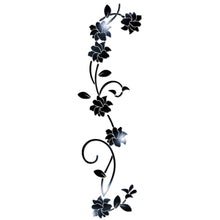 Load image into Gallery viewer, Acrylic Flower Vine Wall Sticker Mirror Effect Sticker DIY Wall Art Home Living Room Kitchen Bedroom Decoration Sticker
