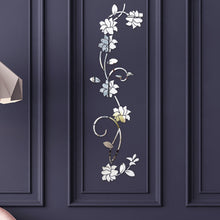 Load image into Gallery viewer, Acrylic Flower Vine Wall Sticker Mirror Effect Sticker DIY Wall Art Home Living Room Kitchen Bedroom Decoration Sticker
