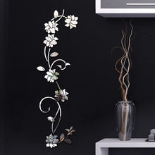 Load image into Gallery viewer, Acrylic Flower Vine Wall Sticker Mirror Effect Sticker DIY Wall Art Home Living Room Kitchen Bedroom Decoration Sticker
