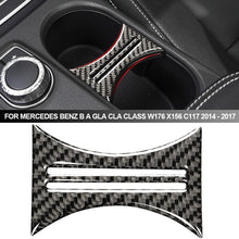 Load image into Gallery viewer, Car Carbon Fiber Interior Water Cup Holder Decor Covers Trim For Mercedes Benz B A GLA CLA Class W176 X156 C117 2014 - 2017
