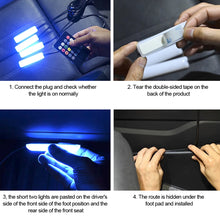 Load image into Gallery viewer, 4Pcs/Set 12V LED Car Interior Atmosphere Backlight Ambient Mood Foot Light With Cigarette USB Lighter Decorative APP Remote Control Lamp Auto Accessories
