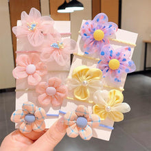 Load image into Gallery viewer, 10pcs/set Children Cute Flower Hair Rope Set Multicolored Highly Elastic Durable Rubber Band Headband Hair Accessories
