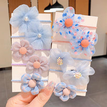 Load image into Gallery viewer, 10pcs/set Children Cute Flower Hair Rope Set Multicolored Highly Elastic Durable Rubber Band Headband Hair Accessories
