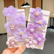 Load image into Gallery viewer, 10pcs/set Children Cute Flower Hair Rope Set Multicolored Highly Elastic Durable Rubber Band Headband Hair Accessories
