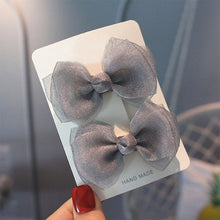 Load image into Gallery viewer, 2pcs/set Pearl Yarn Bowknot Hair Clips Children Simple Sweet Mesh Hairpin Hair Ornament Hair Accessories
