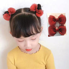 Load image into Gallery viewer, 2pcs/set Pearl Yarn Bowknot Hair Clips Children Simple Sweet Mesh Hairpin Hair Ornament Hair Accessories
