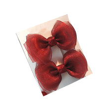 Load image into Gallery viewer, 2pcs/set Pearl Yarn Bowknot Hair Clips Children Simple Sweet Mesh Hairpin Hair Ornament Hair Accessories
