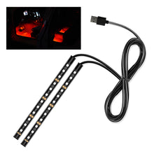 Load image into Gallery viewer, 12V LED Car Interior Atmosphere Backlight Ambient Mood Foot Light With Cigarette USB 24LED Lighter Decorative Lamp Auto Accessories
