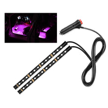 Load image into Gallery viewer, 12V LED Car Interior Atmosphere Backlight Ambient Mood Foot Light With Cigarette USB 24LED Lighter Decorative Lamp Auto Accessories
