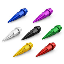 Load image into Gallery viewer, Universal 45/65mm Aluminum Alloy Spike Shape Dustproof Tire Wheel Stem Valve Caps for Motorcycle Car Auto Bike Car Styling Tunning
