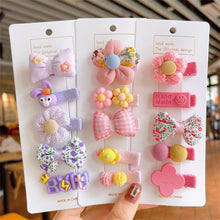 Load image into Gallery viewer, 5pcs/set Rainbow Color Fabric Bowknot Children Hair Clips Cute Cartoon Animal Flower Hairpin Headwear Hair Accessories
