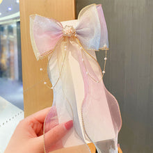 Load image into Gallery viewer, Rainbow Color Bowknot Ribbon Hairpin Cute Mesh Gradient Hair Clips Creative Fashionable Headwear Hair Ornaments for Girls
