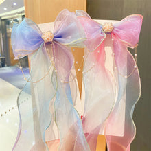 Load image into Gallery viewer, Rainbow Color Bowknot Ribbon Hairpin Cute Mesh Gradient Hair Clips Creative Fashionable Headwear Hair Ornaments for Girls
