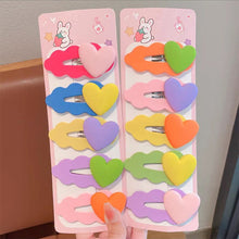 Load image into Gallery viewer, 5pcs/set Children Strawberry Bear Hair Clips Silicone Side Hair Clip Bangs Hairpin Cute Cartoon Hair Accessories

