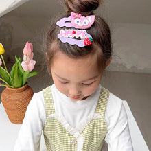 Load image into Gallery viewer, 5pcs/set Children Strawberry Bear Hair Clips Silicone Side Hair Clip Bangs Hairpin Cute Cartoon Hair Accessories
