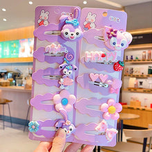 Load image into Gallery viewer, 5pcs/set Children Strawberry Bear Hair Clips Silicone Side Hair Clip Bangs Hairpin Cute Cartoon Hair Accessories
